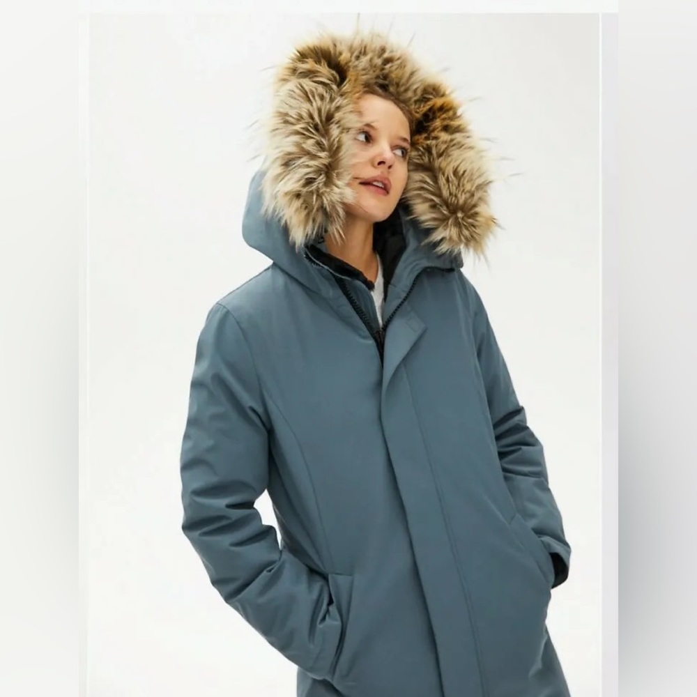 Aritzia TNA Haven Mid Length Parka Evening Dove Size L